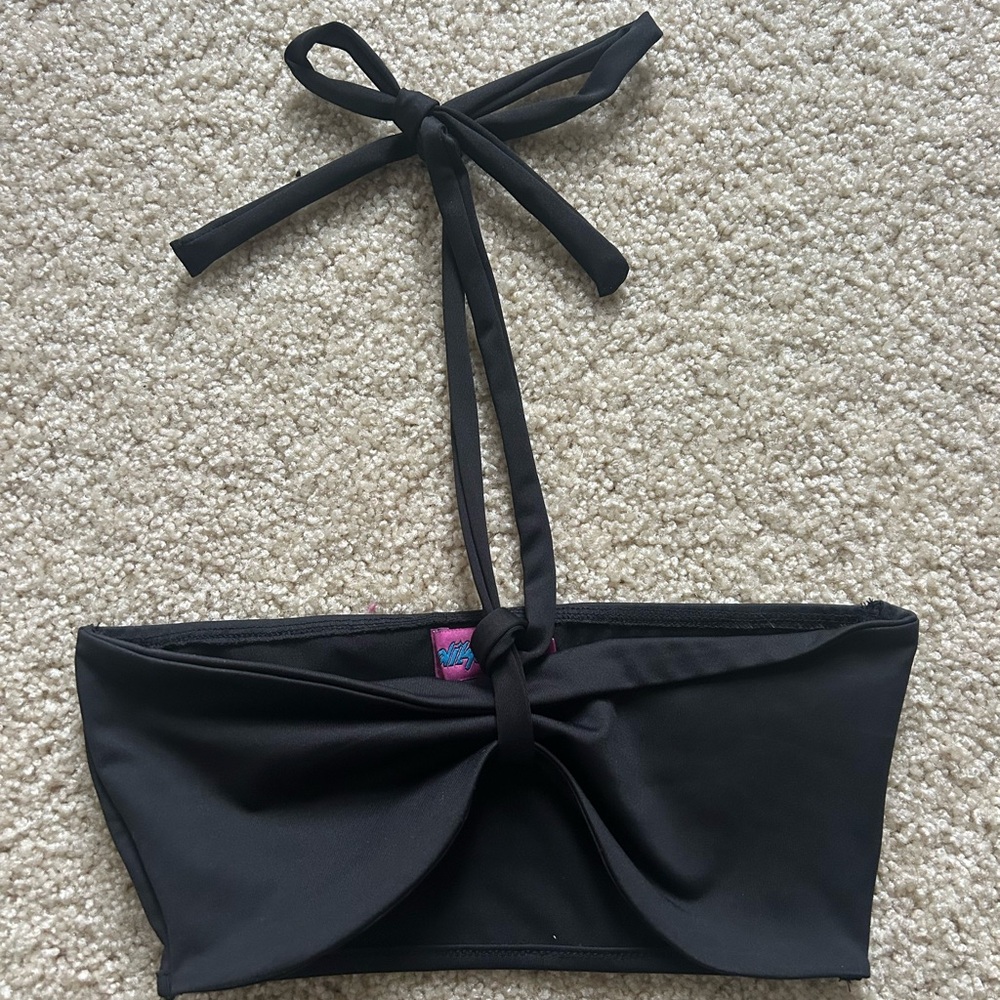 Edikted Black Tie Front Halter Top